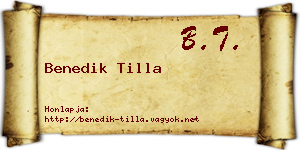 Benedik Tilla névjegykártya